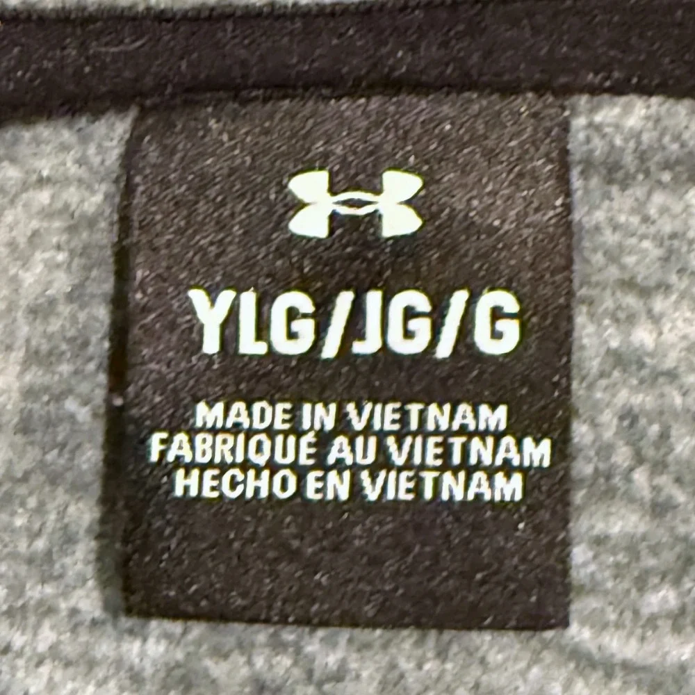 Under Armour Youth Boys Grey Heather‎ Quarter Zip Pullover Long Sleeve Shirt YLG
